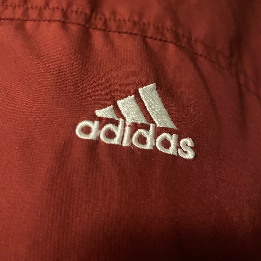 Adidas Athletic Full Zip Maroon Light Windbreaker - Picture 6 of 8